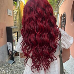 Kızıl Afro Dalgalı Uzun Yarım Ay Saç – 3 Parça Çıt Çıt 75cm. 230 Gr. Vıp Serı